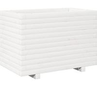 vidaXL Bac à plantes blanc 70x40x49,5 cm pin massif