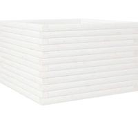 vidaXL Bac à plantes blanc 70 x 70 x 46 cm en pin massif