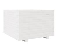 vidaXL Bac à plantes blanc 70x70x49,5 cm pin massif