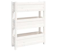 vidaXL Bac à plantes blanc 77x25x104,5 cm Pin massif