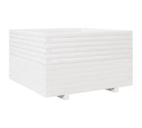 vidaXL Jardinière blanche en pin massif 80x80x49,5 cm