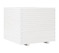 vidaXL Bac à plantes blanc 80x80x72 cm pin massif