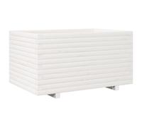 vidaXL Bac à plantes blanc 90x60x49,5 cm pin massif