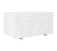 vidaXL Bac à plantes blanc 90x60x49,5 cm pin massif