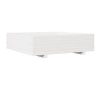vidaXL Bac à plantes blanc 90x90x26,5 cm pin massif
