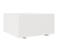 vidaXL Bac à plantes blanc 90x90x49,5 cm pin massif