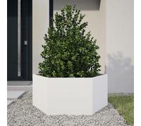 vidaXL Jardinière hexagonale 104x90x45 cm en acier blanc