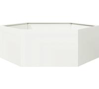 vidaXL Bac à plantes blanc hexagonal 138x120x45 acier