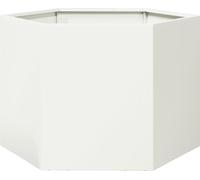 vidaXL Bac à plantes hexagonal 69x60x45 cm Acier Blanc