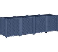 vidaXL Bac à plantes bleu-gris 160x40x53 cm PP