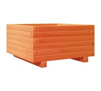 vidaXL Bac à plantes brun cire 50x50x26,5 cm Pin massif