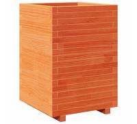 vidaXL Bac à plantes brun cire 50x50x72,5 cm Pin massif