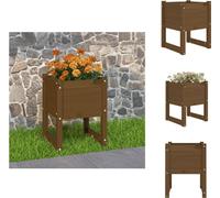vidaXL Bac à plantes brun miel 40x40x52,5 cm Pin massif - Pots de fleurs & Jardinières