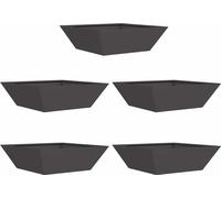 vidaXL Bac à plantes de jardin 5 pcs Noir 50 x 50 x 15 cm