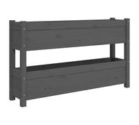 vidaXL Bac à plantes Gris 112x25x66 cm Pin massif