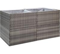 vidaXL Bac à plantes gris 157x80x80 cm Poly rotin