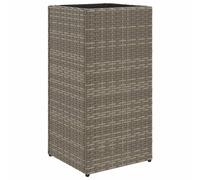 vidaXL Bac à plantes gris 30x30x60 cm Poly rotin