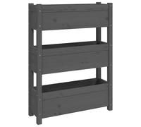vidaXL Jardinière 77x25x104,5 cm – Pin massif – Gris
