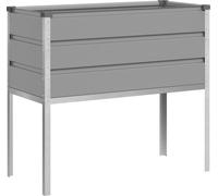 vidaXL Bac à plantes gris clair 100 x 45 x 90 cm Acier galvanisé