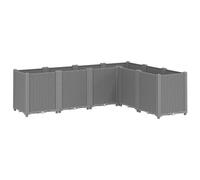 vidaXL Bac à plantes gris clair 160x120x53 cm PP
