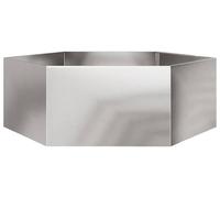 vidaXL Bac à plantes hexagonal 138x120x45 Acier inoxydable