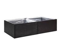 vidaXL Bac à plantes noir 157x80x40 cm Poly rotin