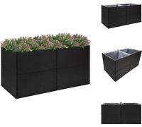 vidaXL Bac à plantes noir 157x80x80 cm Poly rotin - Pots de fleurs & Jardinières