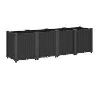 vidaXL Bac à plantes 160 x 40 x 53 cm Polypropylène Noir