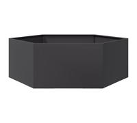 vidaXL Bac à plantes noir hexagonal 138x120x45 acier