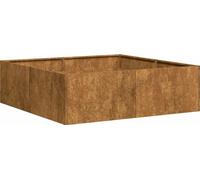 vidaXL Bac à plantes rouillé 100x100x30 cm Acier résistant aux intempéries