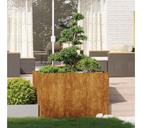 vidaXL Bac à plantes rouillé 120x80x80 cm Acier résistant aux intempéries