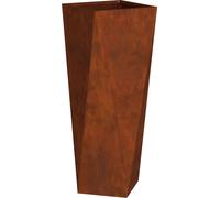 vidaXL Bac à plantes rouillé 30 x 30 x 75 cm Acier résistant aux intempéries
