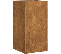 vidaXL Bac à plantes rouillé 40x40x80 cm Acier résistant aux intempéries