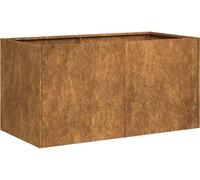 vidaXL Bac à plantes rouillé 80x40x40 cm Acier résistant aux intempéries