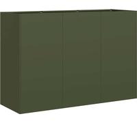 vidaXL Bac à plantes vert olive 120x40x80 cm Acier laminé à froid