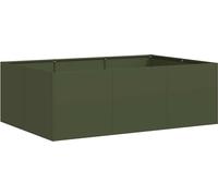 vidaXL Bac à plantes Jardinière 120x80x40 cm acier vert olive