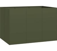 vidaXL Bac à plantes vert olive 120x80x80 cm acier