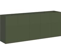 vidaXL Bac à plantes vert olive 200x40x80 cm Acier laminé à froid