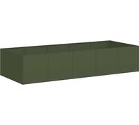vidaXL Bac à plantes 200x80x40 cm Acier Vert olive