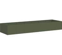 vidaXL Bac à plantes vert olive 280x80x40 cm acier