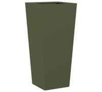 vidaXL Bac à plantes vert olive 35x35x75 cm acier