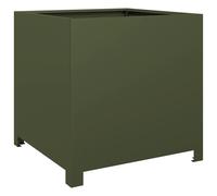 vidaXL Jardinière vert olive 50x50x50 cm acier, planteur, jardinière de patio, bac à fleurs, jardinière d'extérieur, boîte à 851216 Vert G