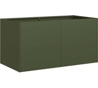 vidaXL Bac à plantes vert olive 80x40x40 cm Acier laminé à froid