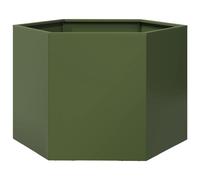 vidaXL Bac à plantes vert olive hexagonal 69x60x45 acier