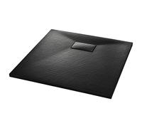 vidaXL Receveur de douche SMC 90×90 cm noir – rectangulaire, trou de drain 9 cm