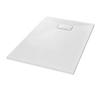 vidaXL Bac de Douche Receveur de Douche Rectangulaire Salle de Bain Maison Intérieur Trou de Drain Standard de 9 cm SMC Blanc 120x70 cm