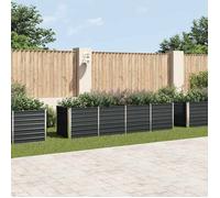 vidaXL Lit surélevé de jardin 320 x 80 x 77 cm, acier galvanisé, anthracite, fond ouvert