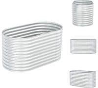 vidaXL Bac de jardin surélevé 160x80x81 cm Acier galvanisé argenté - Pots de fleurs & Jardinières