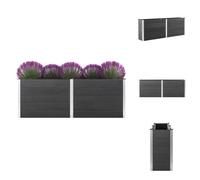 vidaXL Bac de jardin surélevé 250 x 100 x 91 cm WPC Gris - Pots de fleurs & Jardinières