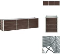 vidaXL Bac de jardin surélevé Acier galvanisé 240×40×45 cm Marron - Pots de fleurs & Jardinières
